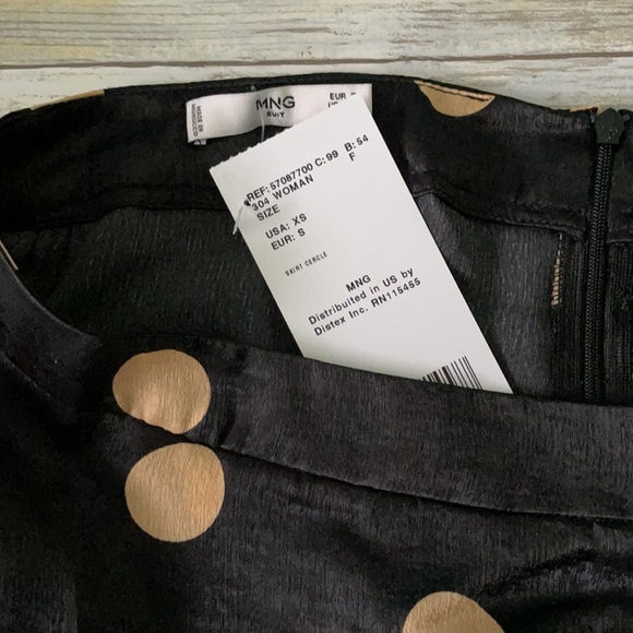 🆕 Mango Black Polka Dots Midi Skirt - Picture 4 of 6